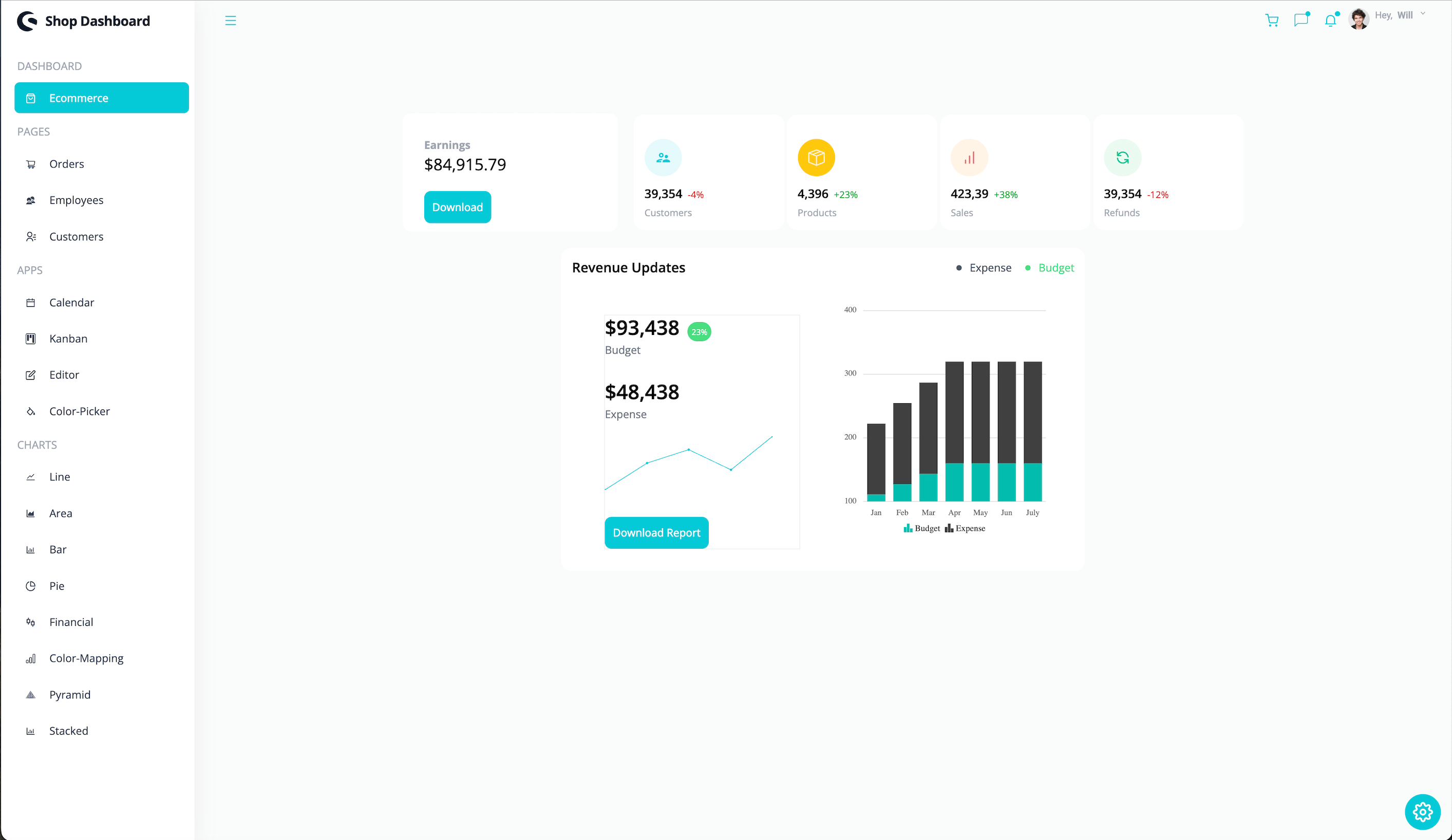 Shop Admin Dashboard